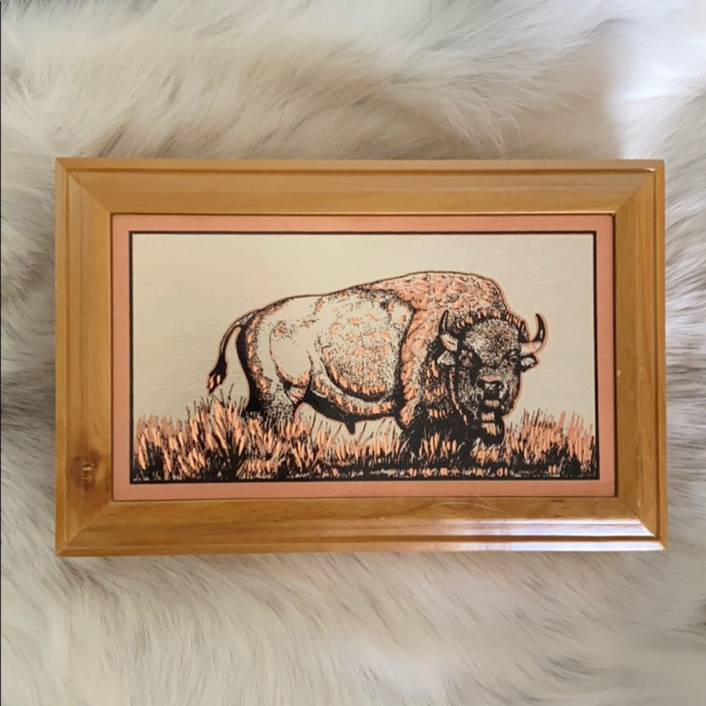 Bison wood jewelry box